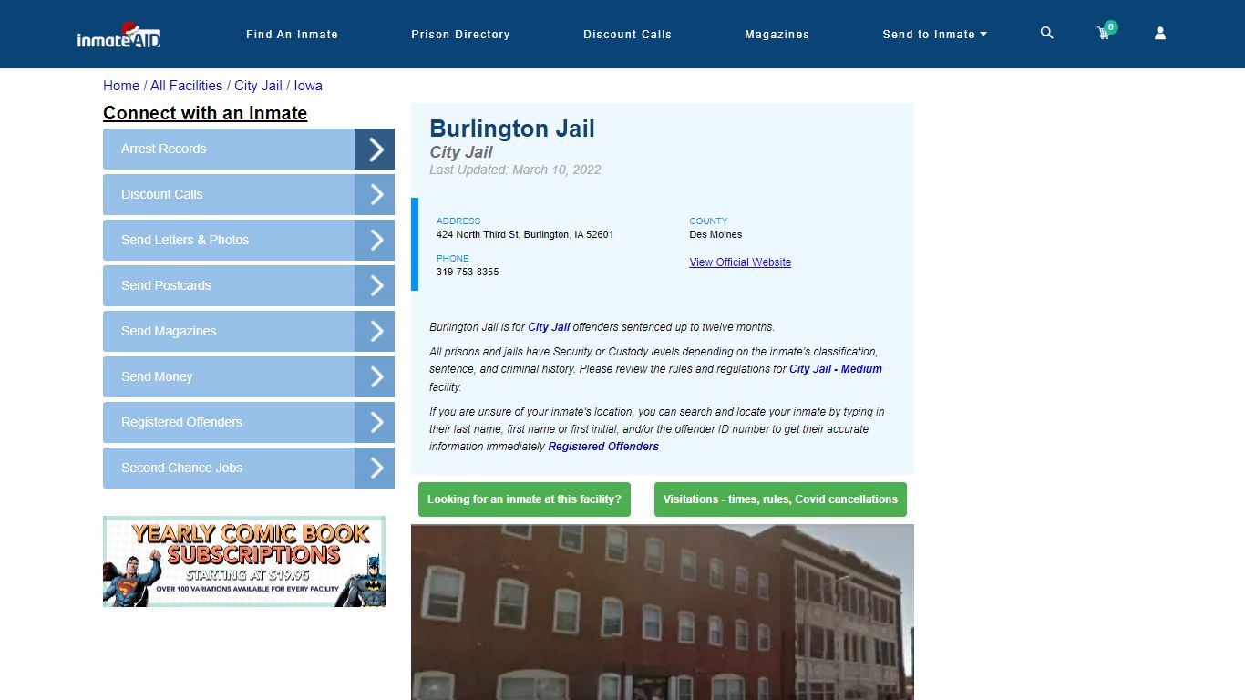 Burlington Jail | Inmate Locator